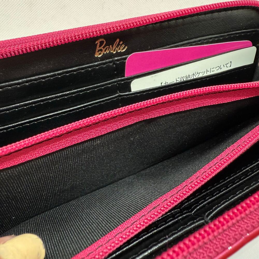 Barbie Hot Pink Quilted Patent Long Zip Wallet with Box - Picture 5 of 6